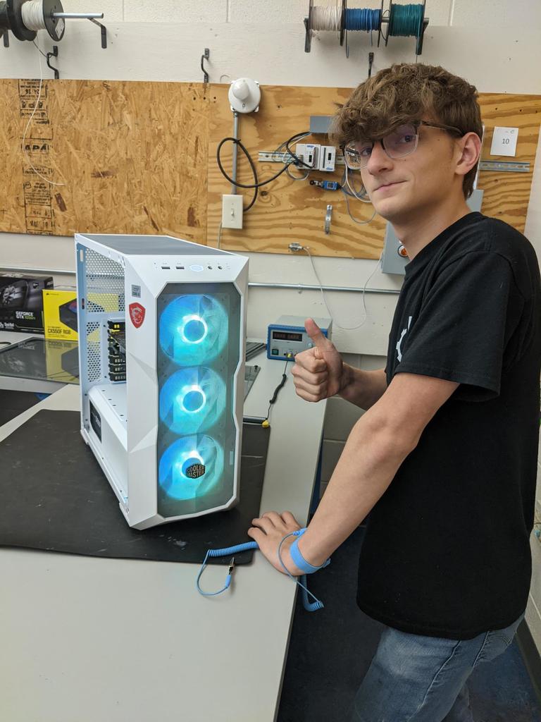 student builds  a PC